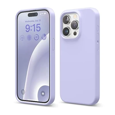 Image de elago Coque Silicone Liquide Compatible avec iPhone 15 Pro, Qualité Supérieure, Protection Intégrale [Structure Antichoc 4 Couches], Doublure Microfibre Douce Anti Rayures (Violet)