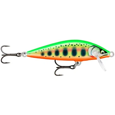 Image de Rapala Leurre de Pêche Countdown Elite Construction Balsa Eau Douce Coulant Profondeur Nage 0,9m Taille 4,5cm / 3,5g Fabriqué en Estonie Gilded Chartreuse Yamame