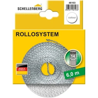 Image de Schellenberg 46103 Sangle pour volet roulant, 14 mm, 6 m, Blanc