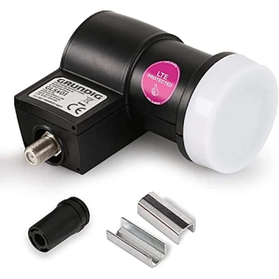 Image de [Test très bien*] GSS Single LNB pour parabole satellite numérique 1 participant, récepteur compartiment compartiment, avec filtre LTE Full HD, 4K, 0,1 dB, capuchon de protection contre