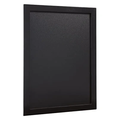 Image de Securit Woody Ardoise Bois Finition Laqué Feutre Craie Blanc + Kit de Montage Inclus 30x40cm