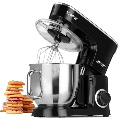 Image de MPM MRK 19 Robot de Cuisine Boulangerie Professionnel Mixeur Pétrin Pâtissier Orbital, 2200W Max. 6,5L Bol en Acier Inox, 6 Vitesses + Fonction Pulse, Système Planétaire, Couvercle, 3 Accessoires