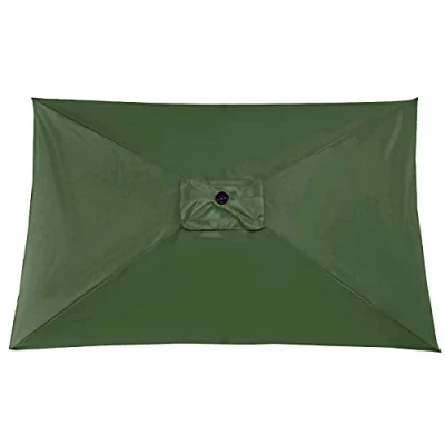 Image de DUDNJC Auvent rectangulaire à 6 baleines de rechange résistante la décoloration pour parasol terrasse, marché, extérieur, pelouse, piscine (vert auvent) 2 x 3 m