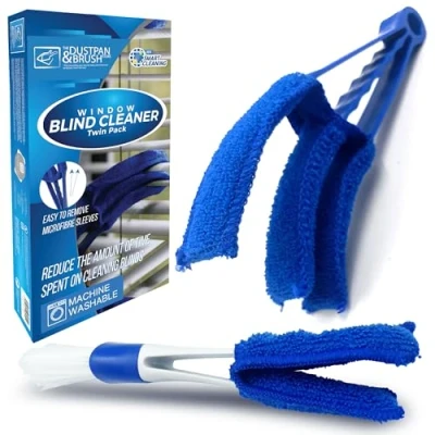 Image de Outil de nettoyage pour store vénitien et brosse 2 en 1 stores avec manchons amovibles microfibre lavables Idéal climatiseur, grille d&#039;aération voiture plus encore