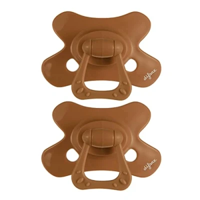 Image de Difrax Tétine 18 Mois et Plus Sucette Naissance avec Silicone 18+ Facile à Accepter un Apport Optimal d&#039;Air Tutute Bébé 36 Marron/Cannelle 2 Pièces