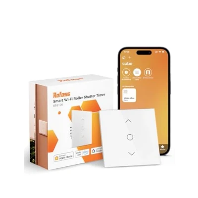 Image de Intelligente Interrupteur Volet Roulant Connecté (FIL NEUTRE REQUIS), WiFi Compatible avec HomeKit, Alexa et Google Home, Contrôle de Pourcentage à Distance