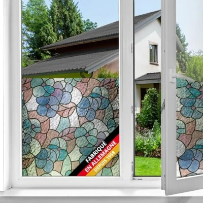 Image de d c fix film fenêtre anti regard électrostatique Lisboa Saut opaque adhésif et décoratif brise vue cache pour vitre, vitrage, douche 45 cm x 1,5 m