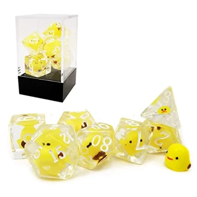 Image de Bescon Yellow Chicken RPG Dice Set of 7, Novelty Polyhedral Game