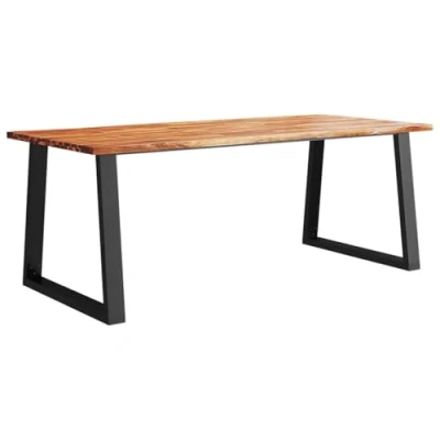 Image de vidaXL Table à Manger 200x90x75 cm Bois d&#039;acacia Solide Bord Vif