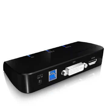 Image de ICY BOX IB DK402 Avec fil USB 3.2 Gen 1 (3.1 1) Type A Noir Neuf