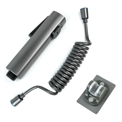 Image de kit de Bidet Toilette Douche à Main,Set Main Tuyau Crochet ou Support Mural WC Avec en Acier Inoxydable et Spray pour Couches Tissu