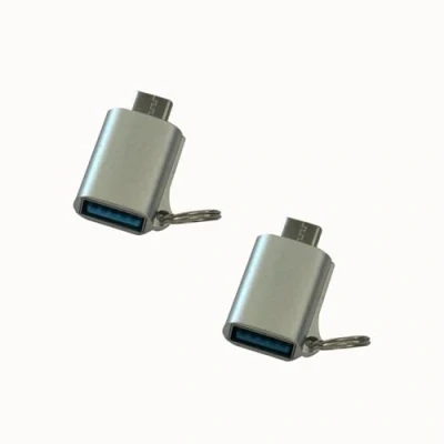 Image de Jembe Convertisseur USB A Femelle vers C Mâle Charge Rapide, Transfert de Donnée Lot 2, Argent