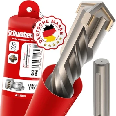 Image de SCHWABENBACH ® SDS Max Foret 32 mm x 1200 Forage précis et rapide dans le béton à Avec pointe en carbure maçonnerie long