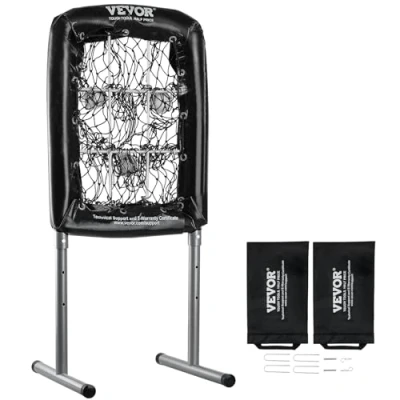 Image de VEVOR Filet d&#039;Entraînement de Baseball Sofetball Pickleball 9 Trous 50,8 x 74 cm Lancement pour Portable Hauteur Réglable sur 3 Niveaux Cible Frappe Lanceur Lancer Pelouse