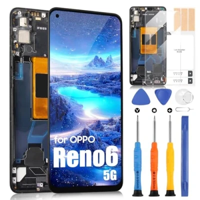 Image de pour Oppo Reno6 5G LCD Affichage, Reno 6 PEQM00 CPH2251 Écran Tactile Digitazer Full Assembly Remplacement avec Réparation Kit (bleu)