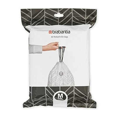 Image de Brabantia Sacs Poubelle PerfectFit (Code M / 60L), Ultra Résistant, Poignées Coulissantes (40 Sacs)