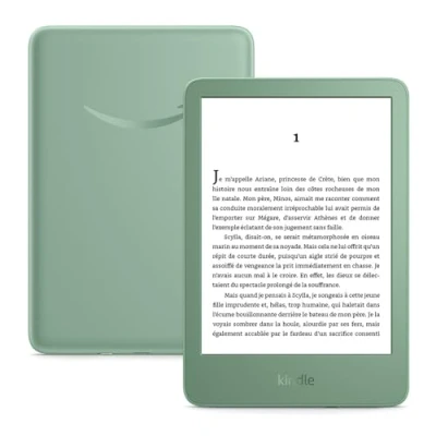 Image de Nouvel Amazon Kindle (16 Go) Le plus léger et compact, Avec écran antireflets, changements de page rapides, éclairage avant réglable longue autonomie publicités Vert matcha