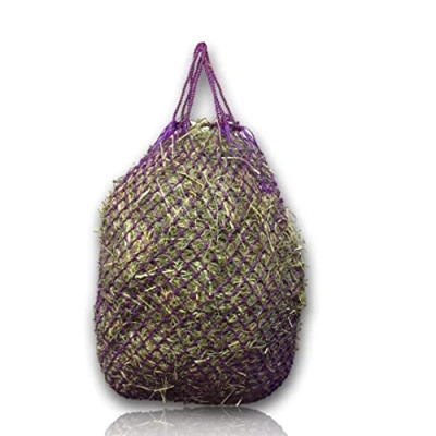 Image de Filet à foin Mailles fines pour chevaux une alimentation adaptée aux espèces Améliore la digestion Sac en voyage Convient poneys, chevaux, chèvres, animaux 3 x