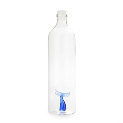 Image de Balvi Bouteille Tail Couleur Bleu avec Chiffre en Forme de Baleine Borosilicate