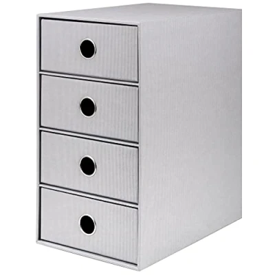 Image de Rössler Papier 1524452174 S.O.H.O. Boîte à 4 tiroirs pour DIN A5, avec trou de poignée, Stone, 250 x 175 320 mm, 1 pièce
