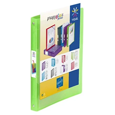 Image de Viquel Classeur souple a4 personnalisable 4 anneaux Dos 2.5cm Vert translucide