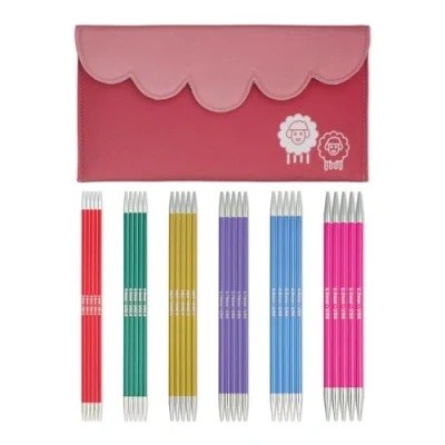 Image de Ensemble d&#039;aiguilles à tricoter double pointe KnitPro Zing (20 cm) Lot de 6