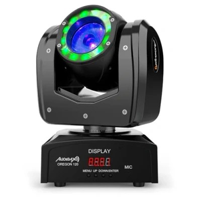 Image de Audibax Oregon 120 Tête Mobile pour Disco Head avec 1 LED à Faisceau latéral Osram + Lavage Génère des Mélanges RGBW Puissance du 60W de 10W par
