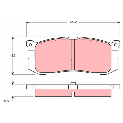 Image de TRW GDB1025 Jeu de plaquettes frein non préparé pour indicateur d&#039;usure FORD USA: PROBE 2, 1, MAZDA: 626 III Berline, 5 portes