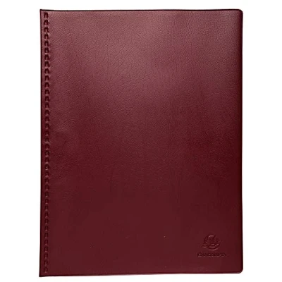 Image de Exacompta Réf. 88425E 1 Protège documents Vega 40 pochettes anti transfert d&#039;encre 80 vues pour A4 dim 23,5 x 31 cm couverture en PVC extra souple et résistant couleur bordeaux