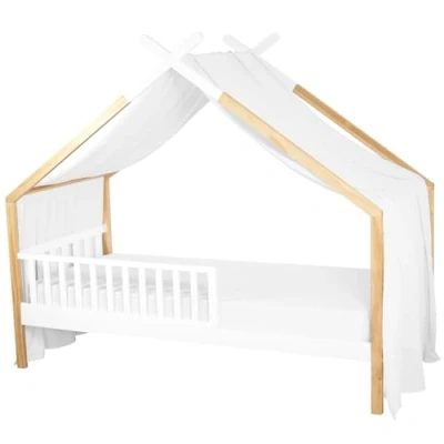 Image de Toile de lit cabane SEVIRA KIDS Blanc 420 x 140 cm Gaze coton Fabrication française