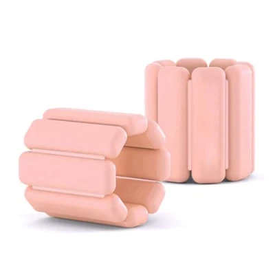 Image de NEXROLA Lot de 2 poids réglables pour poignet et cheville, ensemble d&#039;exercices fitness hommes femmes, 0,9 kg / 1,8 kg, yoga, Pilates, course, natation musculation (rose)