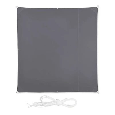 Image de relaxdays, gris Voile d’ombrage carré diffuseur d’ombre protection soleil balcon jardin UV lxP 2x2 m toile imperméable, 2 x