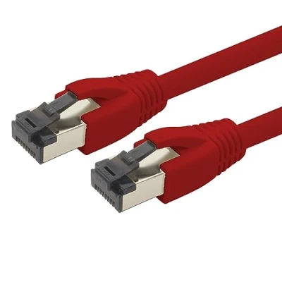 Image de Câble réseau Cat 8 de 7,5 m CAT8 rouge 1 pièce Cat.8 Lan 2000 MHz 40 Gbit s 40GBase T Poe+ patch cable Ethernet LSZH x mètres