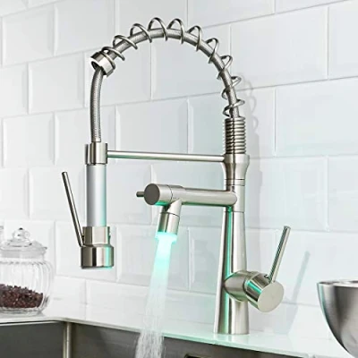 Image de TIMACO robinet de cuisine avec ressort en spirale et douchette extensible à 360 Pivotant