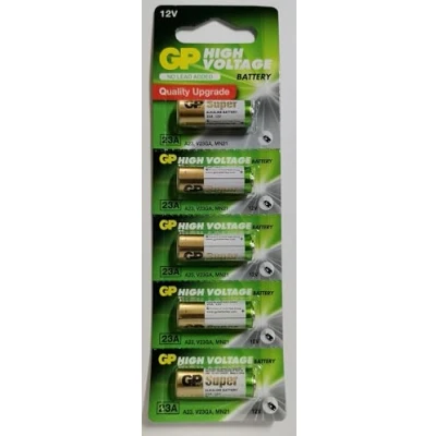 Image de Lot de 5 piles alcalines GP23A 12 V ultra haute tension 23 Ae, A23, VA23GA, MS21, MN21, 8LR932, 28 x 10 mm