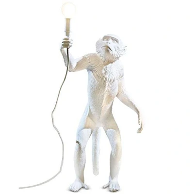 Image de Seletti 14880 Lampe En forme de singe 46 x 27,5 Hauteur 54 cm résine Blanc 57,8 51,2 30