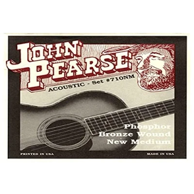 Image de John Pearse Strings® 710NM Jeu de Cordes pour Guitare Acoustique Phosphor Bronze Wound New Medium 13 55