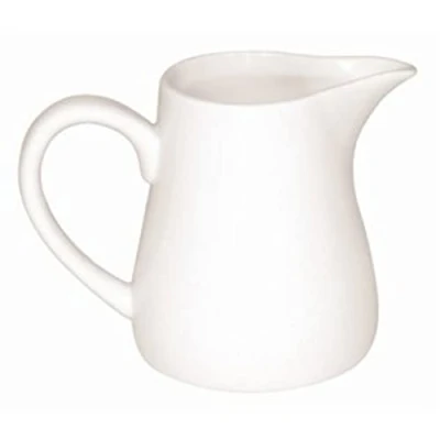 Image de Olympia Pichet 170 ml/6 oz (lot de 6), Porcelaine Blanche, à Poignée Idéal pour Le Lait, la Crème, Crème anglaise, les Sauces, Sauce, Passe au Lave Vaisselle, Micro Ondes, U819
