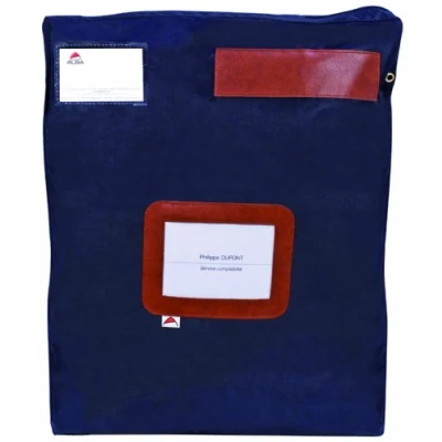 Image de ALBA Pochette navette bleue grand modèle en PVC à soufflets dimensions : 40 x 50 5 cm