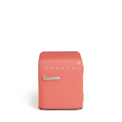 Image de CREATE Retro Fridge 50 Silver Réfrigérateur en terre cuite avec poignée argentée / 85 W, mini bar, une étagère, design rétro, cm, deux étagères, capacité de 48 l, économie d&#039;énergie, x 44