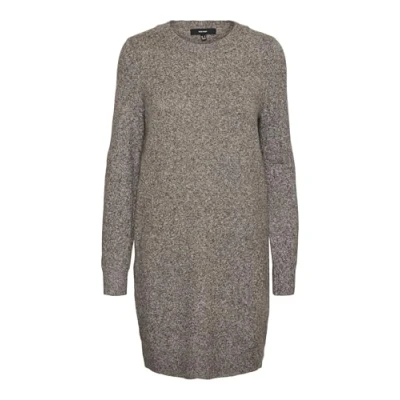 Image de VERO MODA VMDOFFY LS GA NOOS 10215523 Robe à col rond pour femme, Coffee Bean Melange., XXL
