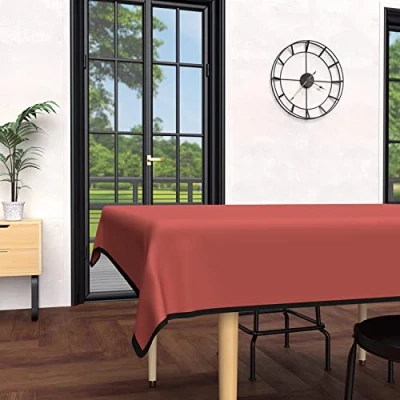 Image de Soleil d&#039;ocre, Boheme Nappe Rectangle Anti tâches en Microfibre lavée 160x270 cm Brique