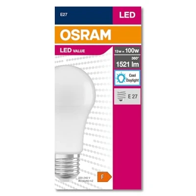 Image de OSRAM LED Star Value Classic A100 ampoule pour douille E27, forme incandescente, FR, 1521 lumens, blanc froid (6500K), remplacement des ampoules conventionnelles de 100W, non dégradable
