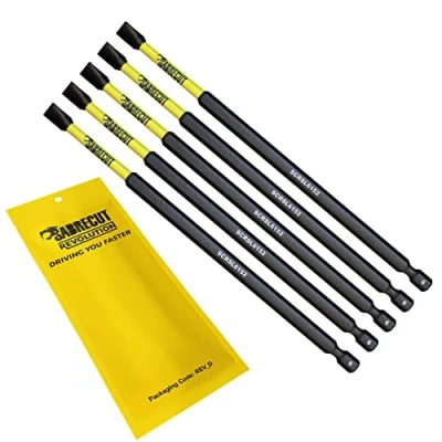 Image de 5 x SabreCut SCRSL6152_5 152 mm SL6 Jeu d&#039;embouts de tournevis à percussion magnétique fente Single End Heavy Duty Compatible avec Dewalt Milwaukee Bosch Makita et autres