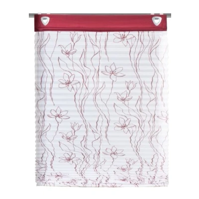 Image de iovivo Store bateau en voilage avec oeillets motif Fleuri 140 x 80 cm rouge