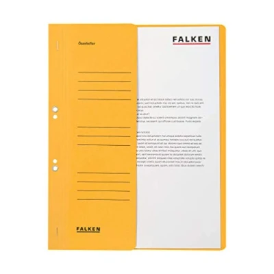 Image de Falken Réf. 80000532001F Carton de 50 chemises à oeillet A4 1/2 VD BH Jaune