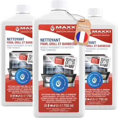 Image de MAXXI CLEAN nettoyant four et grill extra fort 3x 750 ml gel pâte dégraissant auto pour four, plaque de cuisson &amp; dissout les incrustations sans chauffer