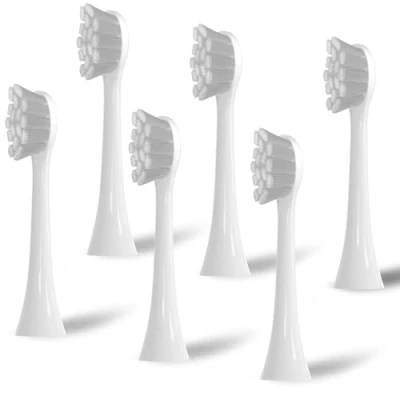 Image de 6 têtes de brosse compatibles avec la à dents électrique Oclean, brosses rechange adaptées Oclean One, Flow, X Pro, Pro Elite, Digital, X10, Ultra, Air2, F1, etc (Blanc)
