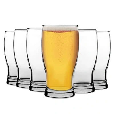 Image de Lav 24 Piece Belek Tulip Pinte de bière en Verre Set Grand Style Classique Ampoule Forme Craft Beer Ale Lunettes Clair 580ml