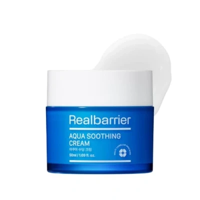 Image de Real Barrier Aqua Soothing gel Cream 50ml, formule crème rafraîchissante légère à absorption rapide contenant 5 formes différentes d&#039;acides hyaluroniques